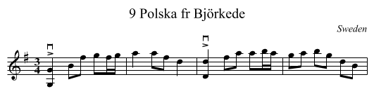 9 Polska fr Björkede - staff notation