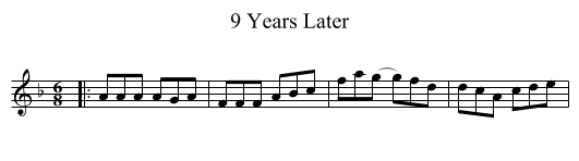 9 Years Later - staff notation
