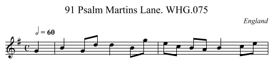 91 Psalm Martins Lane. WHG.075 - staff notation