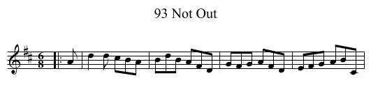 93 Not Out - staff notation