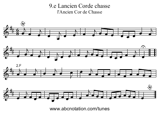 9.e Lancien Corde chasse - staff notation