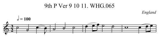 9th P Ver 9 10 11. WHG.065 - staff notation