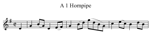 A 1 Hornpipe - staff notation