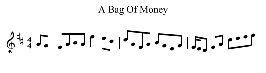 A Bag Of Money - staff notation