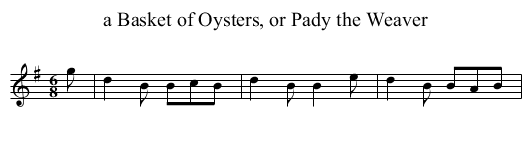 a Basket of Oysters, or Pady the Weaver - staff notation
