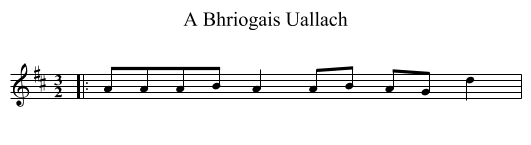 A Bhriogais Uallach - staff notation