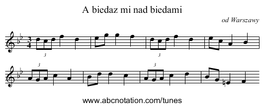 A biedaz mi nad biedami - staff notation