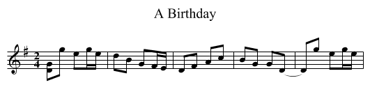 A Birthday - staff notation