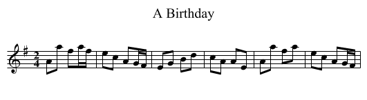 A Birthday - staff notation