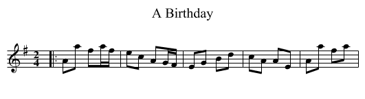A Birthday - staff notation