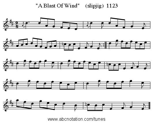 A Blast Of Wind    (slipjig)  1123 - staff notation