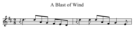 A Blast of Wind - staff notation