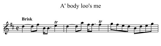 A' body loo's me - staff notation