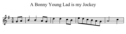 A Bonny Young Lad is my Jockey - staff notation