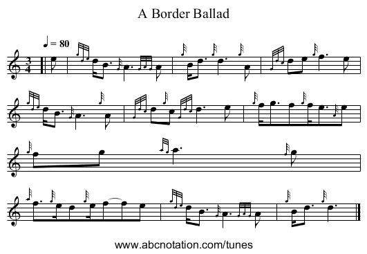 A Border Ballad - staff notation
