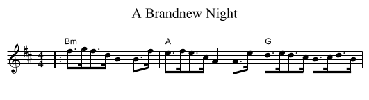 A Brandnew Night - staff notation