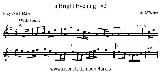 a Bright Evening #2 - staff notation