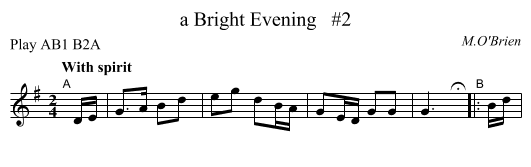 a Bright Evening   #2 - staff notation