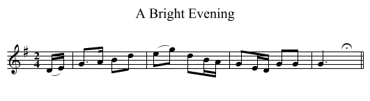 A Bright Evening - staff notation
