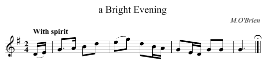 a Bright Evening - staff notation