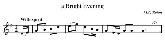 a Bright Evening - staff notation