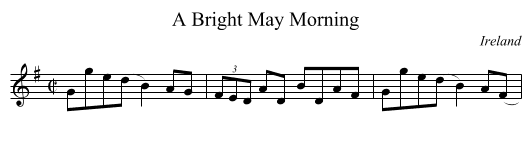 A Bright May Morning - staff notation