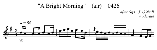 A Bright Morning    (air)    0426 - staff notation