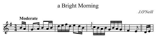 a Bright Morning - staff notation