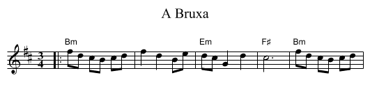 A Bruxa - staff notation