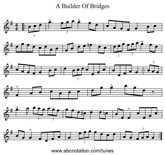 A Builder Of Bridges - staff notation