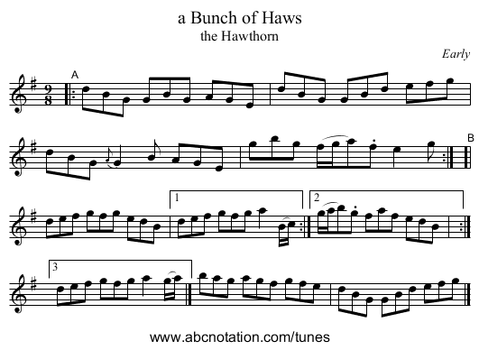 a Bunch of Haws - staff notation