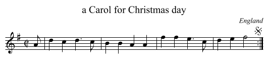a Carol for Christmas day - staff notation