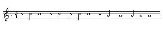 &Agrave; cheval - staff notation