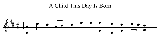 A Child This Day Is Born - staff notation