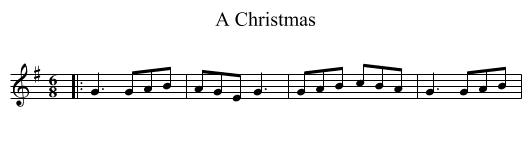 A Christmas - staff notation