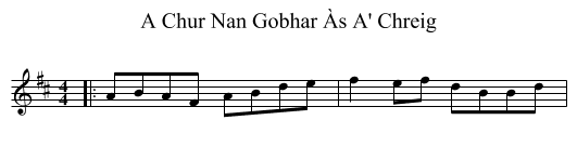 A Chur Nan Gobhar Às A' Chreig - staff notation