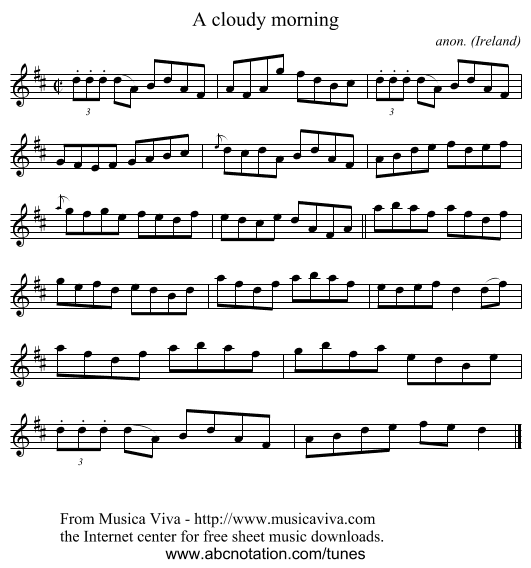 A cloudy morning - staff notation