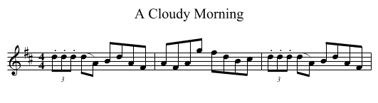 A Cloudy Morning - staff notation