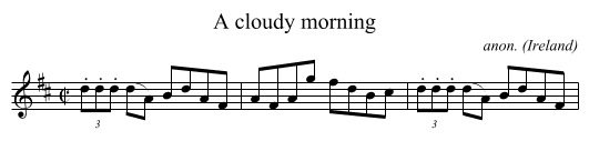 A cloudy morning - staff notation