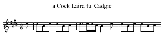 a Cock Laird fu' Cadgie - staff notation