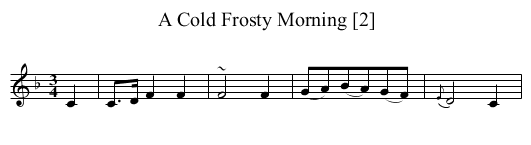 A Cold Frosty Morning [2] - staff notation