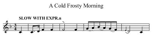 A Cold Frosty Morning - staff notation