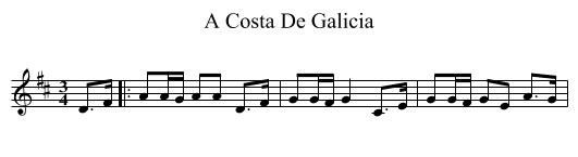 A Costa De Galicia - staff notation