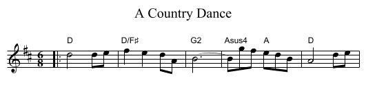 A Country Dance - staff notation