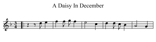 A Daisy In December - staff notation