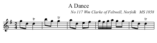 A Dance - staff notation