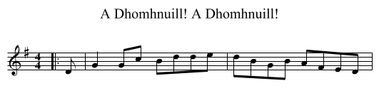 A Dhomhnuill! A Dhomhnuill! - staff notation