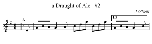 a Draught of Ale   #2 - staff notation