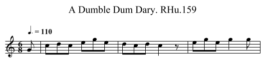 A Dumble Dum Dary. RHu.159 - staff notation