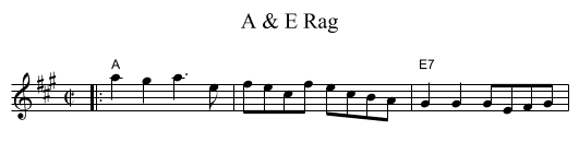 A & E Rag - staff notation